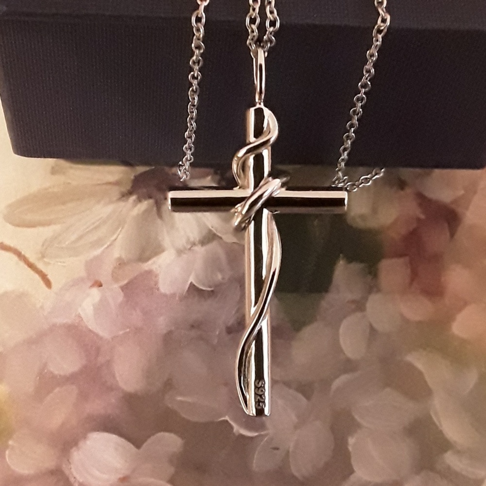 NEW S925 His Last Days  Halo Cross Necklace